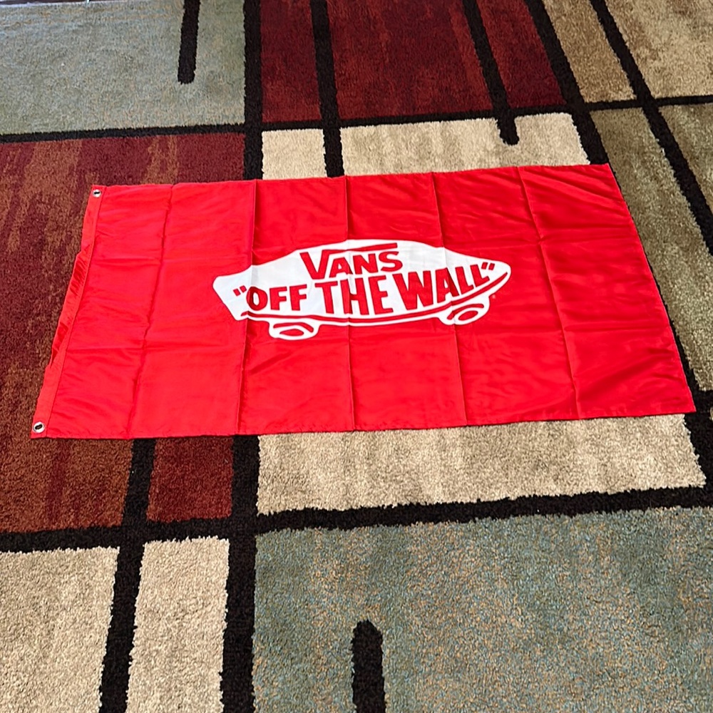 Vans family Red Wall Flag off the wall logo